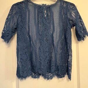 Rewind Blue Lace Blouse